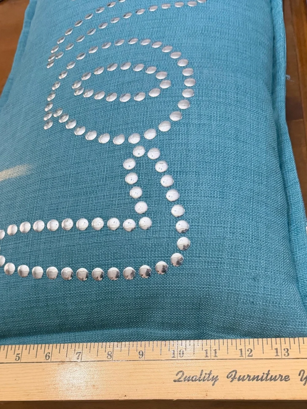 Teal Studded 'Love' Decorative Lumbar Pillow - Home Accents